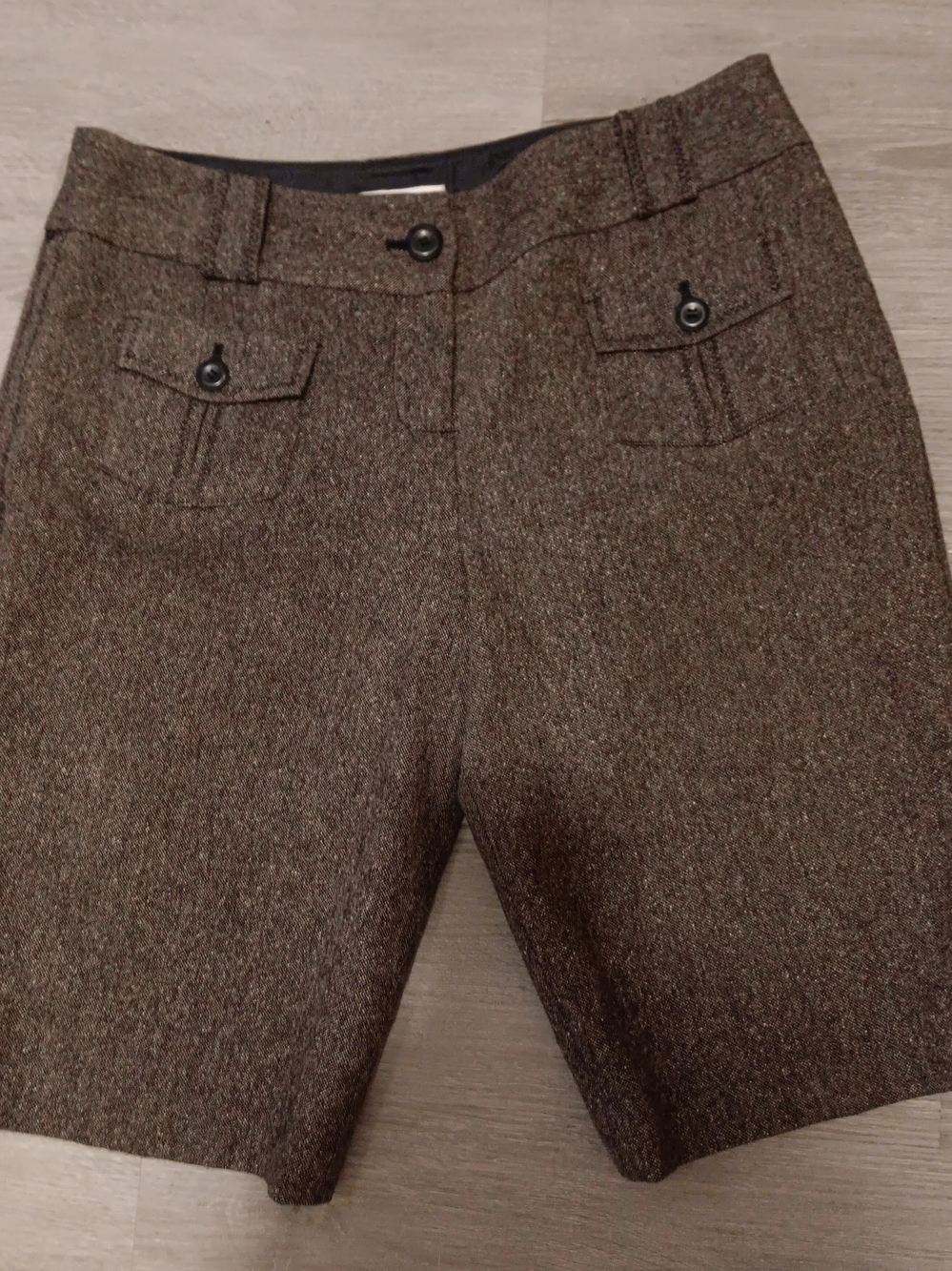 LOFT Brown Tweed Bermuda Shorts